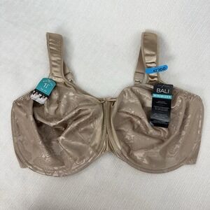NEW Bali Minimizer Bra 42DDD Nude Full Coverage Underwire Lace Comfort Straps